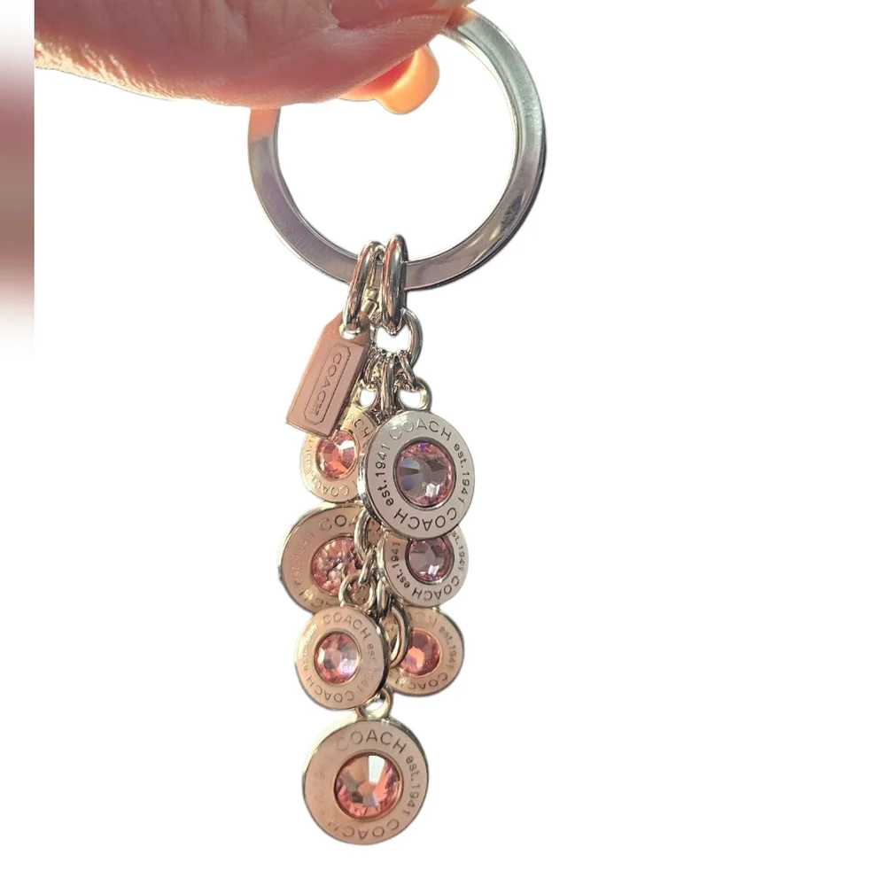 Coach Silver and Pink Keychain Charm - Picture 5 of 5